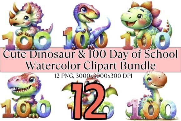 100 Days of School Dinosaur Watercolor: A Creative Resource for Educators and Parents