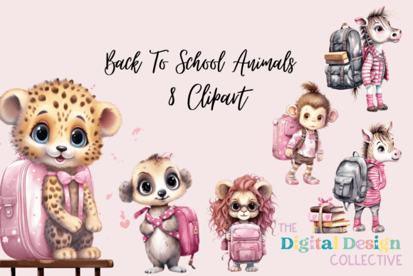 Back to School Animals Sublimation and Unique Clipart for Creative Projects