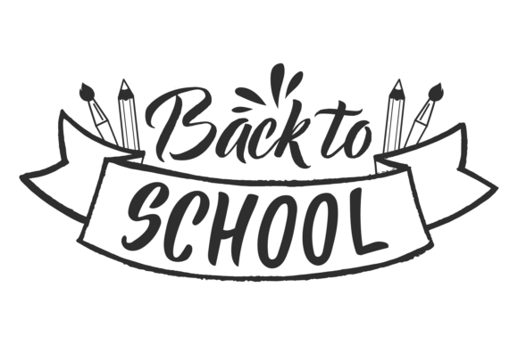 Back to School Emblem. Hand Drawn Letter