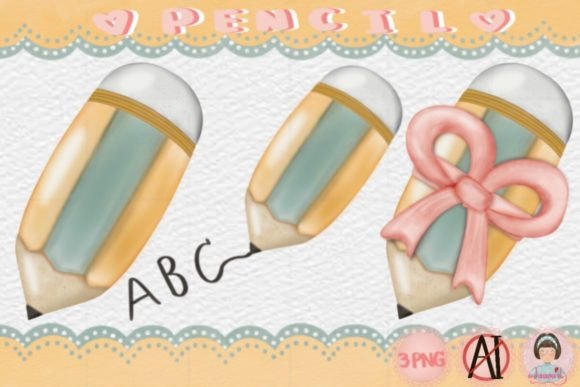 Coquette Pencil Back to School Clipart for Creative Projects