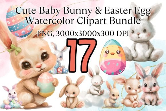 Cute Bunny Easter Egg Watercolor Clipart: A Versatile Tool for Creative Projects