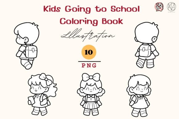 Kids Going to School Coloring10PNG