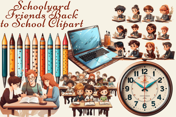 Schoolyard Friends Back to School Clipart: A Creative Resource for Designers and Entrepreneurs
