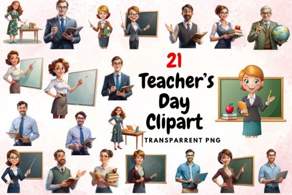 Teacher’s Day Clipart Collection, PNG: A Versatile Resource for Creative Projects