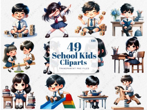 Transform Your Classroom and Creative Projects with Cute School Children Clipart and Kids PNGs